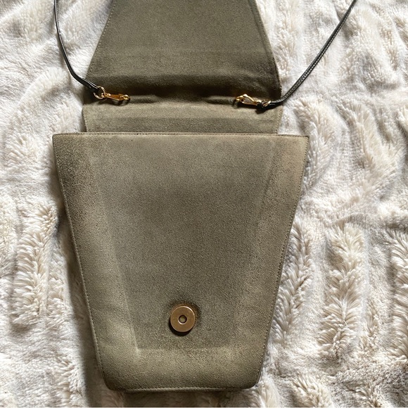 SOLD Charles Jourdan 80s does 20s Deco Vintage Suede Leather Purse Shoulder Bag - Picture 3 of 10